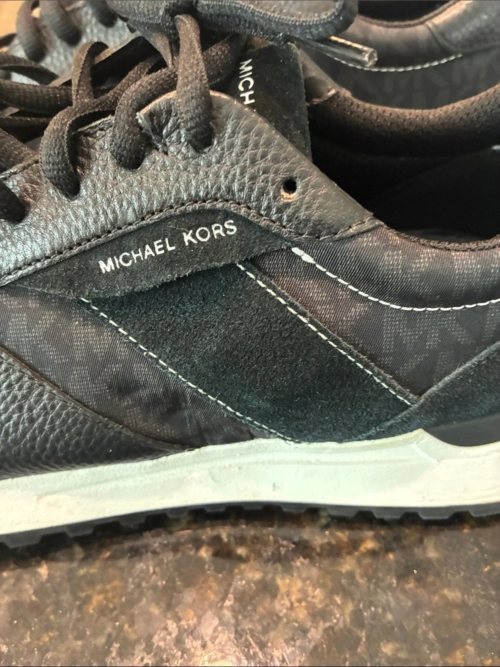 Michael Kors Men's Black Signature-Print Sneakers